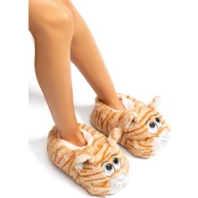 Twigy Pompik Kadın,Garson Boy Hayvanlı Panduf Bej 36/41