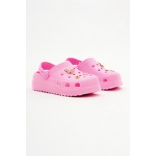 Tonny Black Kadın Fuşya Önü Aksesuarlı Yüksek Taban Eva Sandalet