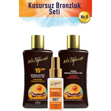 Eda Taşpınar Kusursuz Bronzluk Seti No:8 Yoğun Bronzlaştırıcı Spf0 & Koruyucu SPF15 & Yüz Koruyucu Spf 50