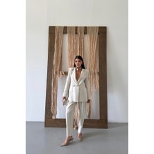 Keten Ceket - Pantolon Takım - Ham