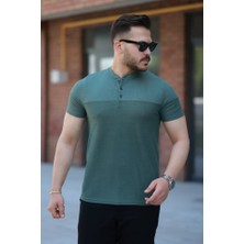 Erkek Hakim Yakalı Kısa Kollu Pamuklu T-Shirt