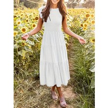 Kadın Kısa Kollu Kolları Volanlı Gipeli Aerobin Elbise