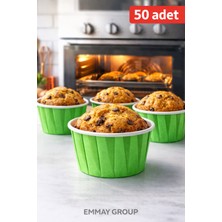 İTHAL Fırına Girebilen Muffin-Kek Kapsülü Yeşil, 50 Adet, Parti, Davet, Organizasyon, Etkinlik