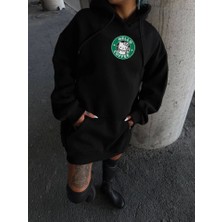 Üç Iplik Penye Uzun Kol Kapşonlu Sweatshirt - Siyah