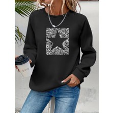 Miralis Torqvitrin Kadın Uzun Kollu Bisiklet Yaka Desenli Viskon Iki Iplik Bluz