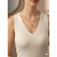 Akfecan Çelik 316L Zirkon Taşlı Ay Yıldız Kolye