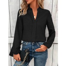 Kadın Uzun Kollu Hakim Yaka Bluz