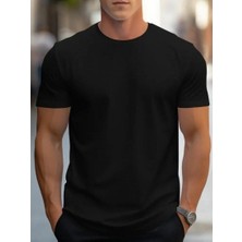 Erkek Kısa Kollu Bisiklet Yaka Iki Iplik Tişört