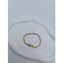 Lagül Aksesuar 316L Çelik Kararmaz Suya Dayanıklı Kalp Detaylı Gold ve Gümüş Renk Uyumu Şık Bileklik