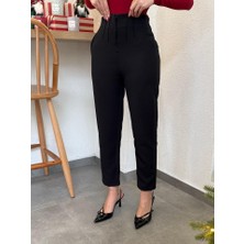 Kadın Üste Oturan Paçası Bilek Üzerinde Biten Atlas Kumaş Pantolon 36 (S) - 48 (4xl)