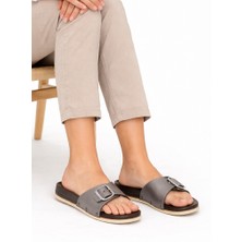 Parmi 21501 Ahşap Görünümlü Tek Tokalı Günlük Kadın Terlik Ev Dışarı Terliği