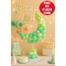 Toyfest Ay Şekilli Parti Balon Dekoru – Doğum Günü Masa Üstü Süsleme Seti Pastel Renkli 3D Stand
