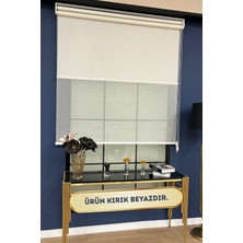 Volper Mekanik VP1600 Çift Mekanizmalı Modern Çizgili Tül ve Stor Perde (Kırık Beyaz)