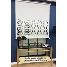 Volper Mekanik LZR50 İthal Mat Kalın Kumaşlı Lazer Kesim Stor Perde (Kırık Beyaz)