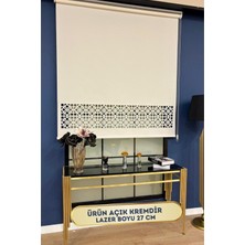 Volper Mekanik LZR45 İthal Mat Kalın Kumaşlı Lazer Kesim Stor Perde (Açık Krem)