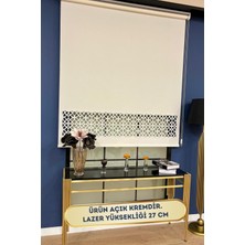 Volper Mekanik LZR305 İthal Mat Kalın Kumaşlı Lazer Kesim Stor Perde (Açık Krem)