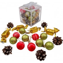 KİKA Yılbaşı Süsü Karışık Pvc Kutuda 18LI