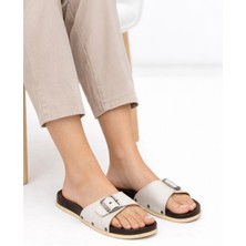 Parmi 21501 Ahşap Görünümlü Tek Tokalı Günlük Kadın Terlik Ev Dışarı Terliği