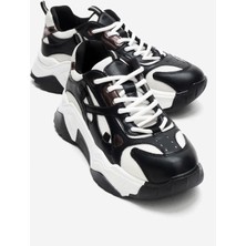 Luvi Lecce Siyah Beyaz Kadın Spor Ayakkabı