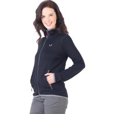 Woolona Marin Fermuarlı Kapüşonlu Kadın Sweatshirt