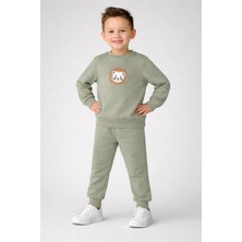 İklimix Erkek Çocuk Nakışlı Eşofman Takımı %100 Pamuk 2 İp