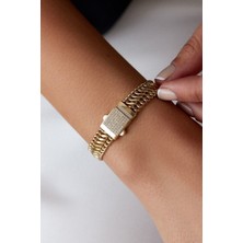 Oroline Kuyumculuk 14 Ayar Trend Taşlı Altın Viyana Bileklik