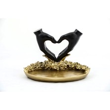 Livenda Özel Tasarım Polyester  Sevgi El Işareti Sunum Tepsisi 6ALY461