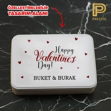 Prestio Kişiye Özel Dekoratif Metal Kutu, Beyaz Renk, 190 x 135 x 45H mm