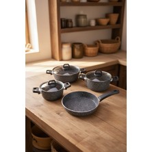 Masterchef 7 Parça Gri Alüminyum Tencere Takımı