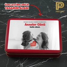 Prestio Kişiye Özel Dekoratif Metal Kutu, Kırmızı Renk, 190 x 135 x 45H mm