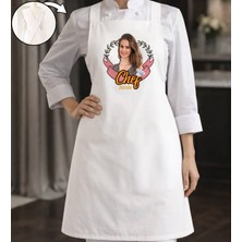 Bk Gift Kişiye Özel Fotoğraflı Çapraz Askılı Beyaz Mutfak Önlüğü - 1, Aşçı Önlüğü, Şef Önlüğü, Anneye Hediye