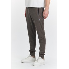 Marco Ferry Erkek Pamuklu Pike Fermuarlı Cepli Eşofman Altı Kahve 5478-K