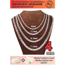 Osmanlı Gümüş 4mm Gümüş Erkek Kolye Yassı Ezme Kral Model