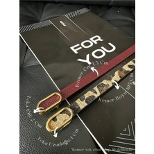 Fiori 2'li Ithal Oval Gold Tokalı Ince Kemer, Pantolon Kemeri, Gömlek Kemeri, Ceket Kemeri