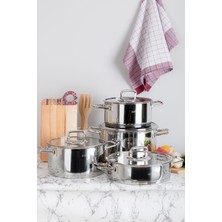 8 Parça Çelik Tencere Seti