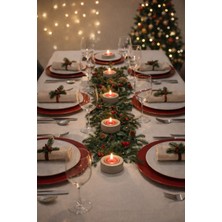 Ambiance El Yapımı 6 Lı Beton Tealight Yeni Yıl Mum Sofra Seti
