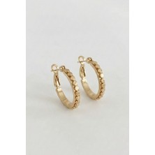 Pukka Accessories Kadın Boncuk Form Çelik Halka Küpe – Minimal Quiet Günlük Şık Takı - Kadın Küpe