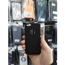 Elixem İphone 6S İphone 6 Uyumlu Siyah Rubber Silikon Esnek Kamera Kısmı Açık Kılıf
