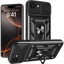 Royal Case iPhone 16E Kılıf Tam Koruma Sağlayan Kamera Sürgülü Sert Silikon Kapak Ryc/pars Yüzüklü