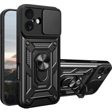 Royal Case iPhone 17 Kılıf Tam Koruma Sağlayan Kamera Sürgülü Sert Silikon Kapak Ryc/pars Yüzüklü