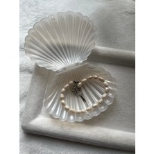 Pel Design Istiridye Kutusundan Çıkan Gerçek Inci Bileklik El Yapımı Çelik Bileklik