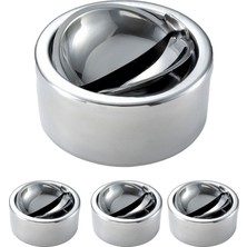 Falconetti 10 Adet Çelik 11,7cm Kafe Restaurant Kapaklı Yuvarlak Hazneli Kül Tablası Küllük