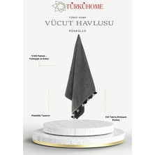 Türkühome Püsküllü Yumuşak Pamuk Havlu | Yüksek Emicili Vücut Havlusu | 70X130 cm