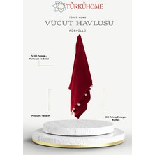 Türkühome Püsküllü Yumuşak Pamuk Havlu | Yüksek Emicili Vücut Havlusu | 70X130 cm