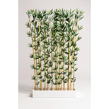 Erhan Flowers 100 cm Beyaz Mdf Saksıda Bambu Seperatör