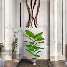 Erhan Flowers Yapay Çiçek Difenbahya Tropik 23 Yapraklı 85 cm Salon Çiçeği Nergiz Plastik Saksılı
