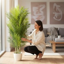 Erhan Flowers Lüx Yapay Areka Bambu Ağacı Çift Renk 140 cm 40 Yaprak