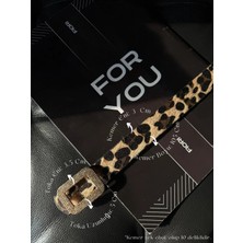 Fiori Kare Tokalı Taşlı Kadın Kemeri, Pantolon Kemeri, Ceket Kemeri, Elbise Kemeri, Gömlek Kemeri