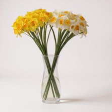 Erhan Flowers Yapay 15LI Nergis Çiçeği Demeti Islak Dokulu 35 cm Beyaz