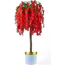 Yapay Kırmızı  Akasya Agacı  Beyaz Gold Saksı